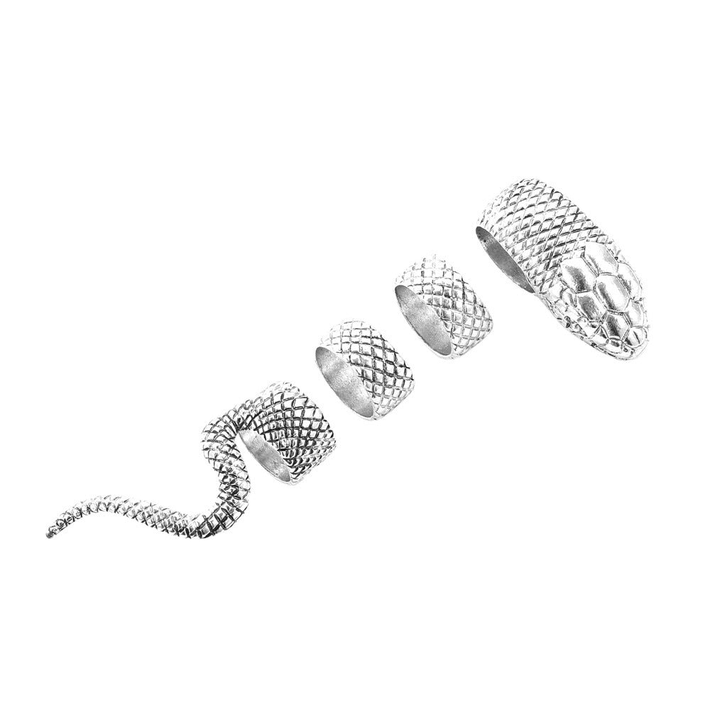 Punk Cobra Alloy Plated Women's Ring Set - 4 Pieces Vintage Hip Hop Style