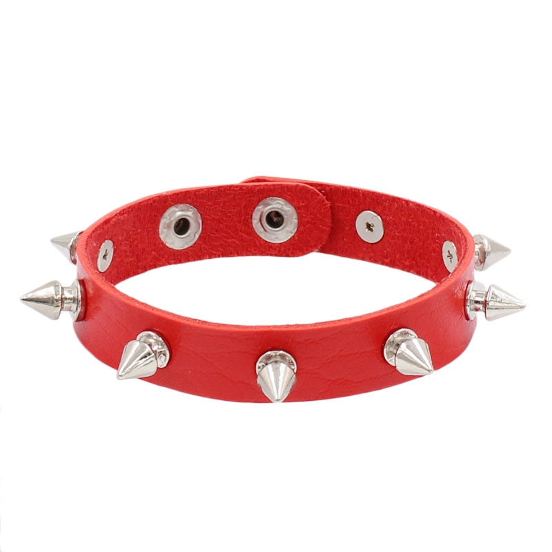 Punk Studded PU Leather Unisex Wristband Bracelet