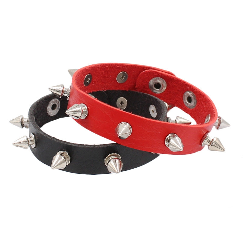 Punk Studded PU Leather Unisex Wristband Bracelet