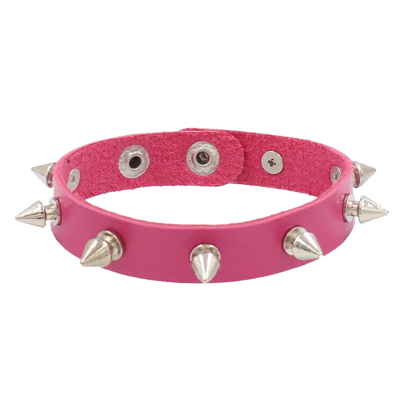 Punk Studded PU Leather Unisex Wristband Bracelet