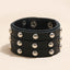 Punk Style Men's Wide Leather Bracelet with Rivets - European and American Trend Cowhide Jewelry