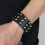 Punk Style Men's Wide Leather Bracelet with Rivets - European and American Trend Cowhide Jewelry