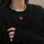 Punk Heart Shape Alloy Pendant Necklace - Trendy Red Ins Style Choker for Women