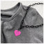 Punk Heart Shape Alloy Pendant Necklace - Trendy Red Ins Style Choker for Women