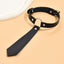 Punk PU Leather Metal Ring Choker Necklace for Women