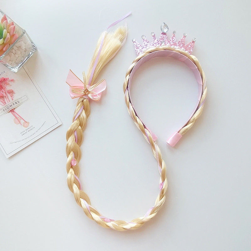 Rapunzel Frozen Princess Wig Braids and Crown Hair Accessories for Girls