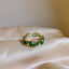 Emerald Zircon Ring with Real Gold Electroplating - Unique Luxury Fashion Statement Jewelry