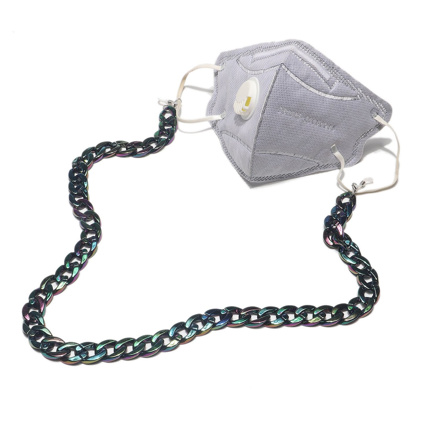 Resin Acrylic Colorful Retro Fashion Glasses & Mask Chain