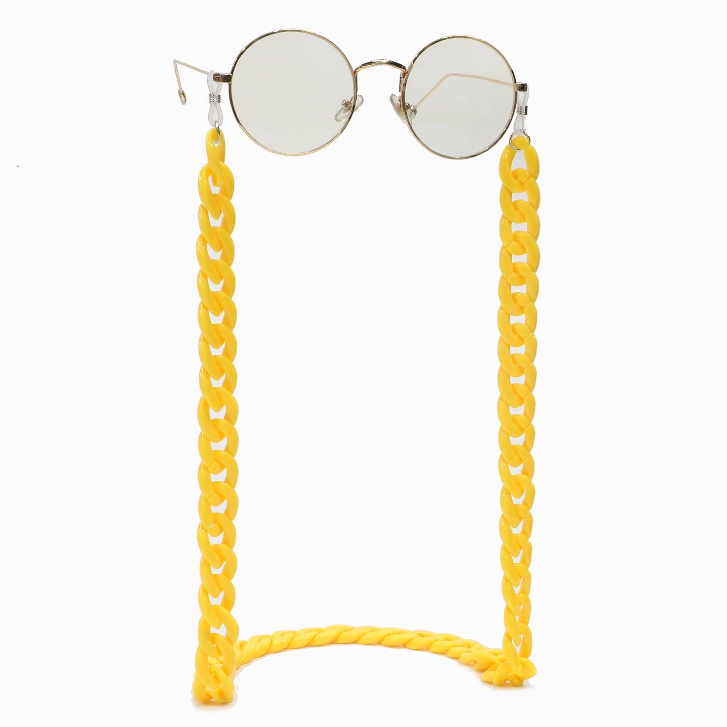 Resin Acrylic Lemon Yellow Retro Fashion Glasses Chain