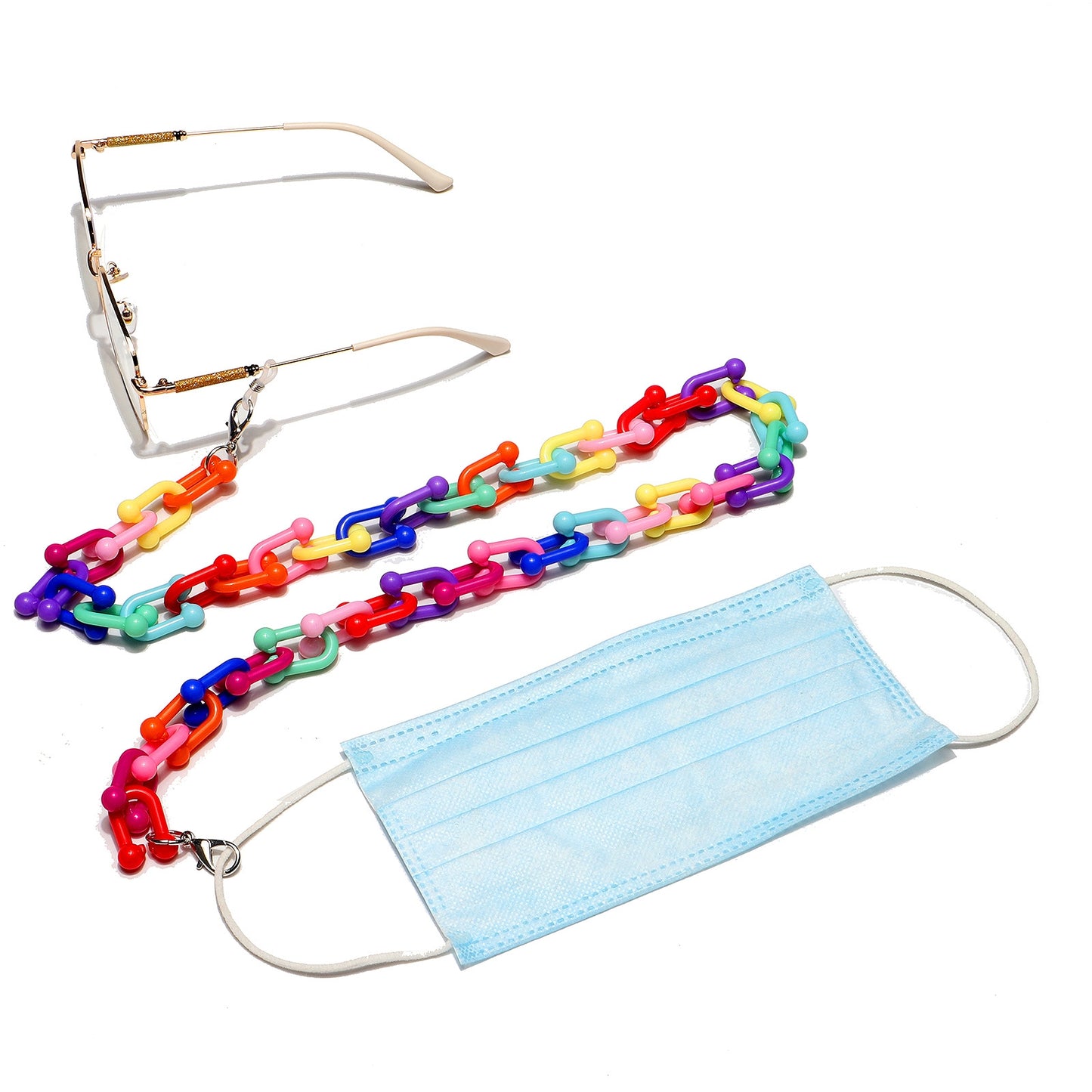 Resin Acrylic Colorful Glasses Chain - Vintage Style Anti-Slip Eyewear Accessory