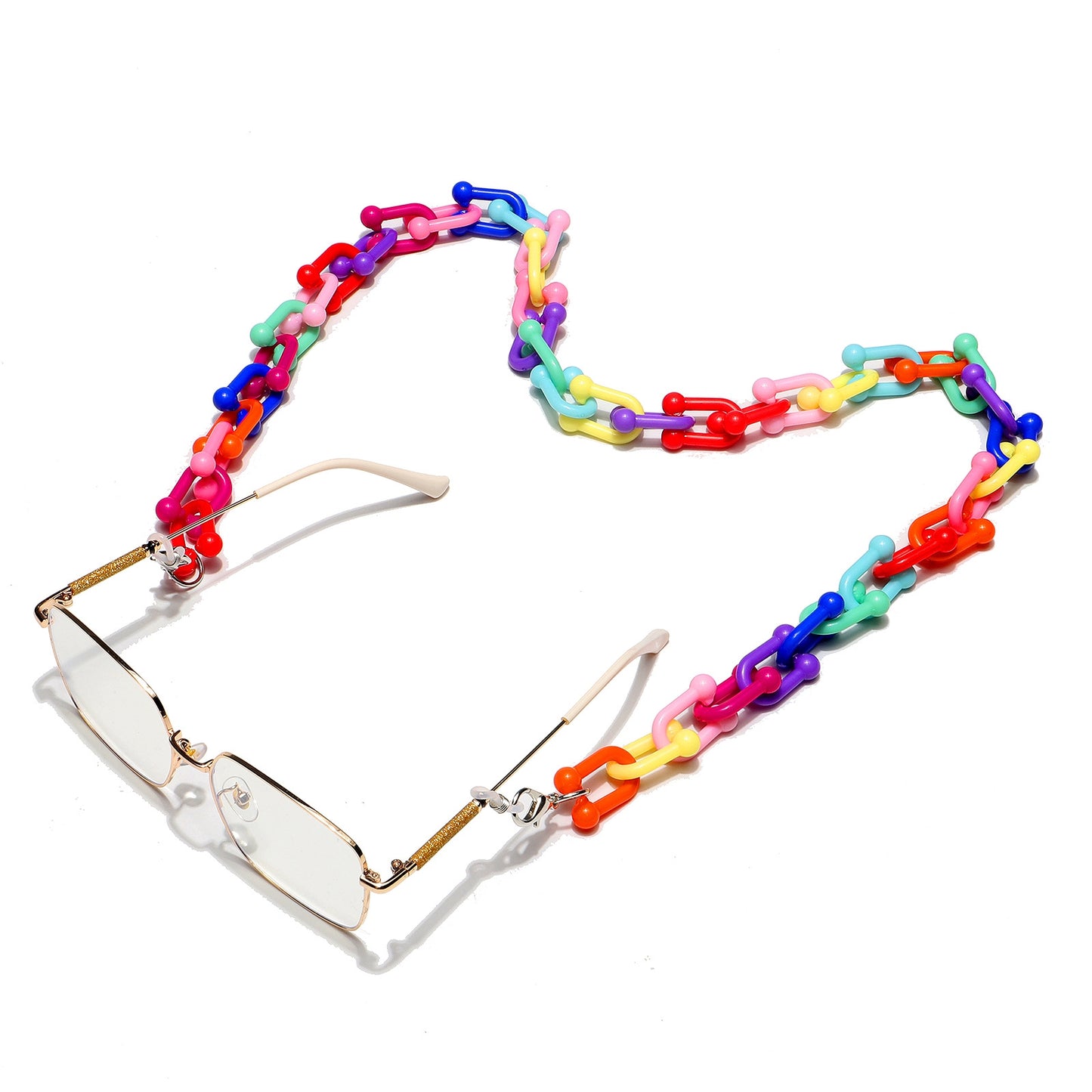 Resin Acrylic Colorful Glasses Chain - Vintage Style Anti-Slip Eyewear Accessory