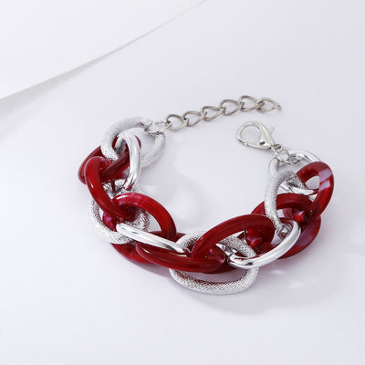 Retro Acrylic Multi-Color Hollow Amber Aluminum Chain Bracelet - Hip-Hop Style Fashion Accessory