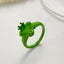 Retro Alloy Crown Frog Ring - Minimalist Cute Design