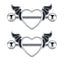 Retro Angel Heart Stainless Steel Belly Ring Set