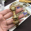 Retro Enamel Inlay Zircon Leopard Design Women's Bangle Bracelet