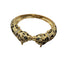 Retro Enamel Inlay Zircon Leopard Design Women's Bangle Bracelet