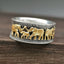 Retro Elephant Couple Ring 925 Two-tone Gold-plated Alloy
