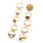 Retro Geometric Diamond Alloy Ring 10-Piece Set for Women