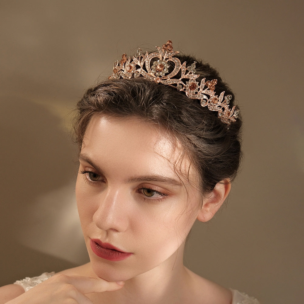 Retro Baroque Bridal Crown Headdress for Wedding Dress Accessories