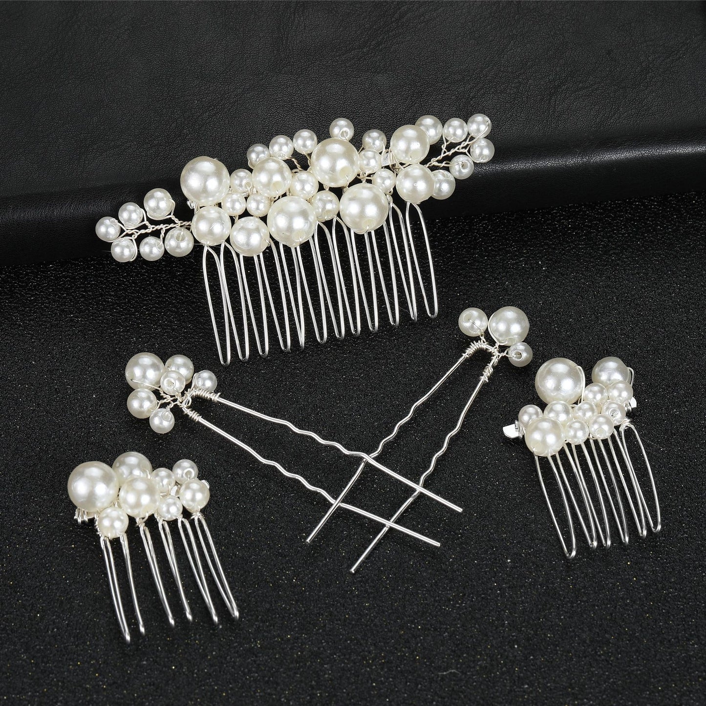 Retro Baroque Pearl Hair Fork Bridal Hairpin Accessories Set