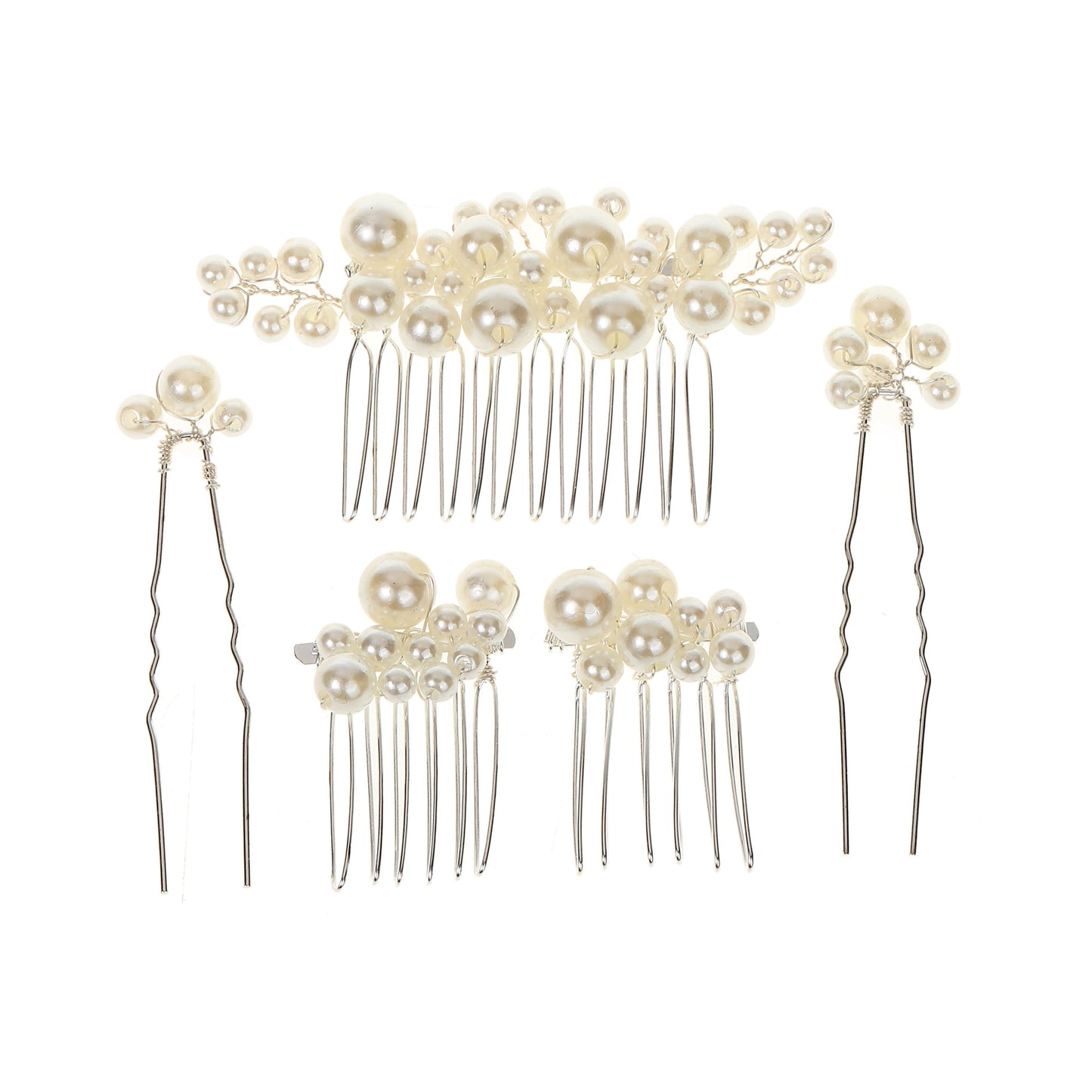 Retro Baroque Pearl Hair Fork Bridal Hairpin Accessories Set