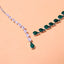 Retro Green Zircon Rhinestone Bridal Necklace