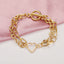 Retro Double Layer Peach Heart Chain Anklet - Gold Alloy Minimalist Design