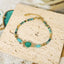 Retro Bohemian Natural Turquoise Stone 18K Gold Plated Stainless Steel Bracelet