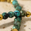 Retro Bohemian Natural Turquoise Stone 18K Gold Plated Stainless Steel Bracelet