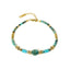 Retro Bohemian Natural Turquoise Stone 18K Gold Plated Stainless Steel Bracelet