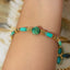 Retro Bohemian Natural Turquoise Stone 18K Gold Plated Stainless Steel Bracelet