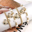 Retro Bear Zircon Inlay Gold Plated Pearl Bracelet