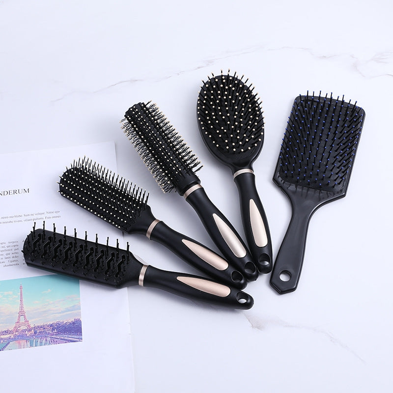 Retro Color Block Anti-Static Nylon Hair Combs for Styling and Massage