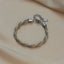 Retro Color Block Twisted Titanium Steel Openwork Bracelet