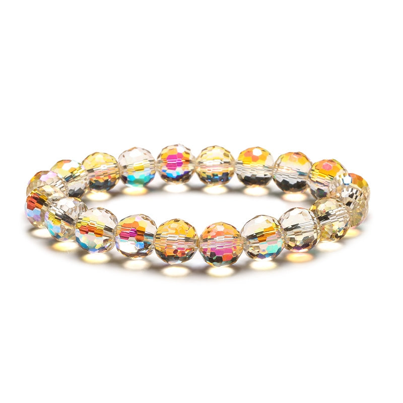 Retro Colorful Crystal Beaded Bracelet with Natural Stone and Glass Beads