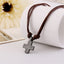 Retro Cross Alloy Braided Cowhide Men's Pendant Necklace