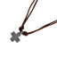 Retro Cross Alloy Braided Cowhide Men's Pendant Necklace