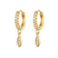 Retro Lightning Oval Zircon Gold Plated Drop Earrings