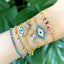 Retro Rainbow Devil's Eye Gold Plated Zircon Bracelet