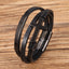 Retro Cross Gold Stainless Steel Multi-Layer Braided Leather Men's Bracelet