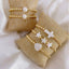 Retro Heart & Star Pearl Bracelet with Gold-Plated Shell Beads