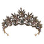 Retro Baroque Black Leaf Crystal Crown Headpiece