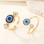 Retro Resin Glitter Blue Evil Eye Adjustable Ring