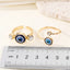 Retro Resin Glitter Blue Evil Eye Adjustable Ring