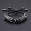 Retro Dragon Head Stainless Steel Leather Men's Adjustable Bracelet