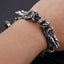 Retro Dragon Head Stainless Steel Leather Men's Adjustable Bracelet