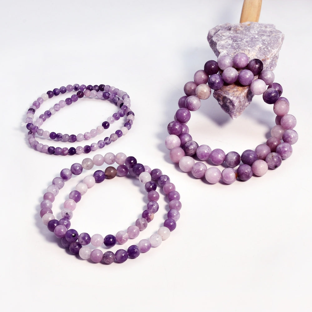 Retro Ethnic Geometric Natural Stone Amethyst Beaded Stretch Bracelet