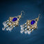 Retro Ethnic Gold Crown Pearl Bridal Headpiece Earrings