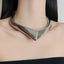 Retro Alloy Plated Women's V-Shaped Choker Necklace
