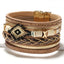 Retro Bohemian Eye Leather Bracelet - Women's Hand-Woven Alloy Plating Jewelry